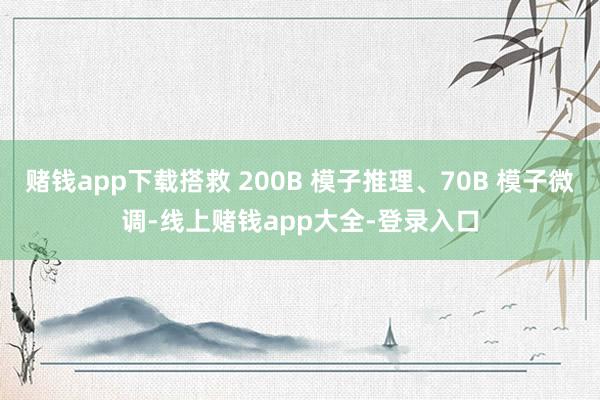 赌钱app下载搭救 200B 模子推理、70B 模子微调-线上赌钱app大全-登录入口