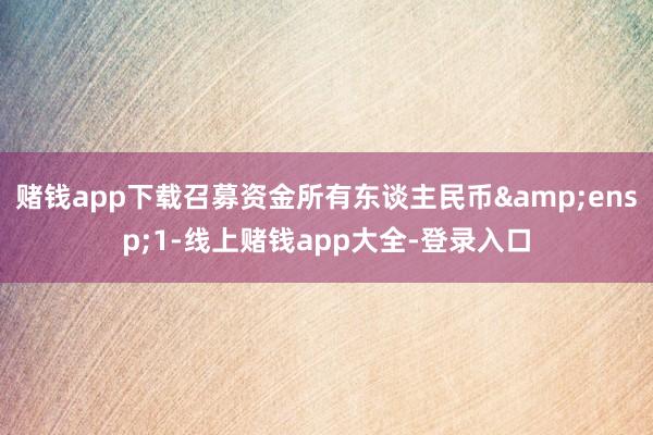 赌钱app下载召募资金所有东谈主民币 1-线上赌钱app大全-登录入口