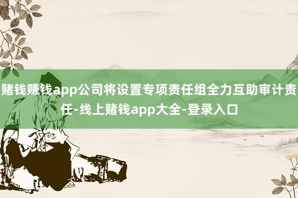 赌钱赚钱app公司将设置专项责任组全力互助审计责任-线上赌钱app大全-登录入口